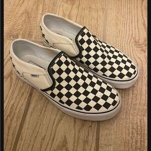 Vans Black and White Checkerboard Slip-Ons